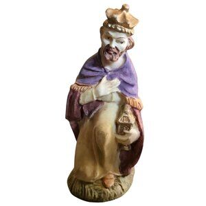 Vintage Kneeling Wise Man Figurine Giftcraft King Magi Nativity Replacement